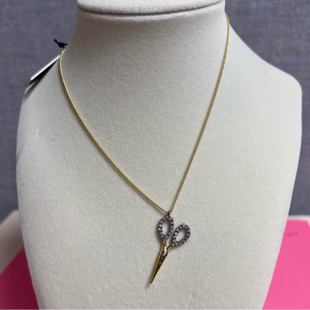 Alexis Bittar Petite Scissor Pendant Necklace In Gold NWT